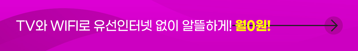 TV와 WIFI로 유선인터넷 없이 알뜰하게! 월 0원!